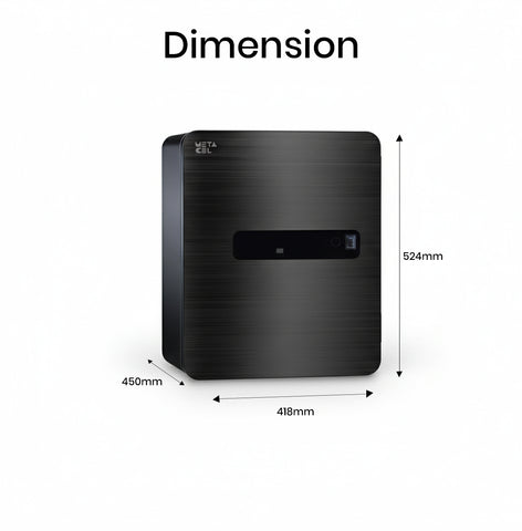 METACEL Fire Resistant Safe MC-040PR Grey - Digital Lock & Fingerprint - UAE Delivery