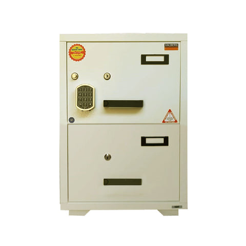 Valberg FC-2EKK Fire Resistant Filing Cabinet UAE | 2 Drawer Fireproof Safe with Digital Lock | Office Document Storage Dubai