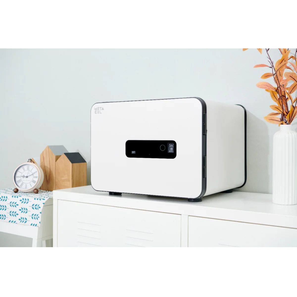 Eagle METACEL MC-020PR Fire-Resistant Safe – White, Digital + Fingerprint Lock System
