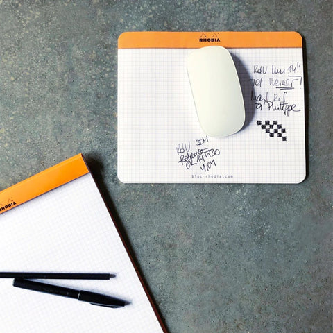 RHODIA Clic Bloc Paper Mouse Pad UAE | Premium Office Supplies Dubai Abu Dhabi | 190x230mm Orange/White