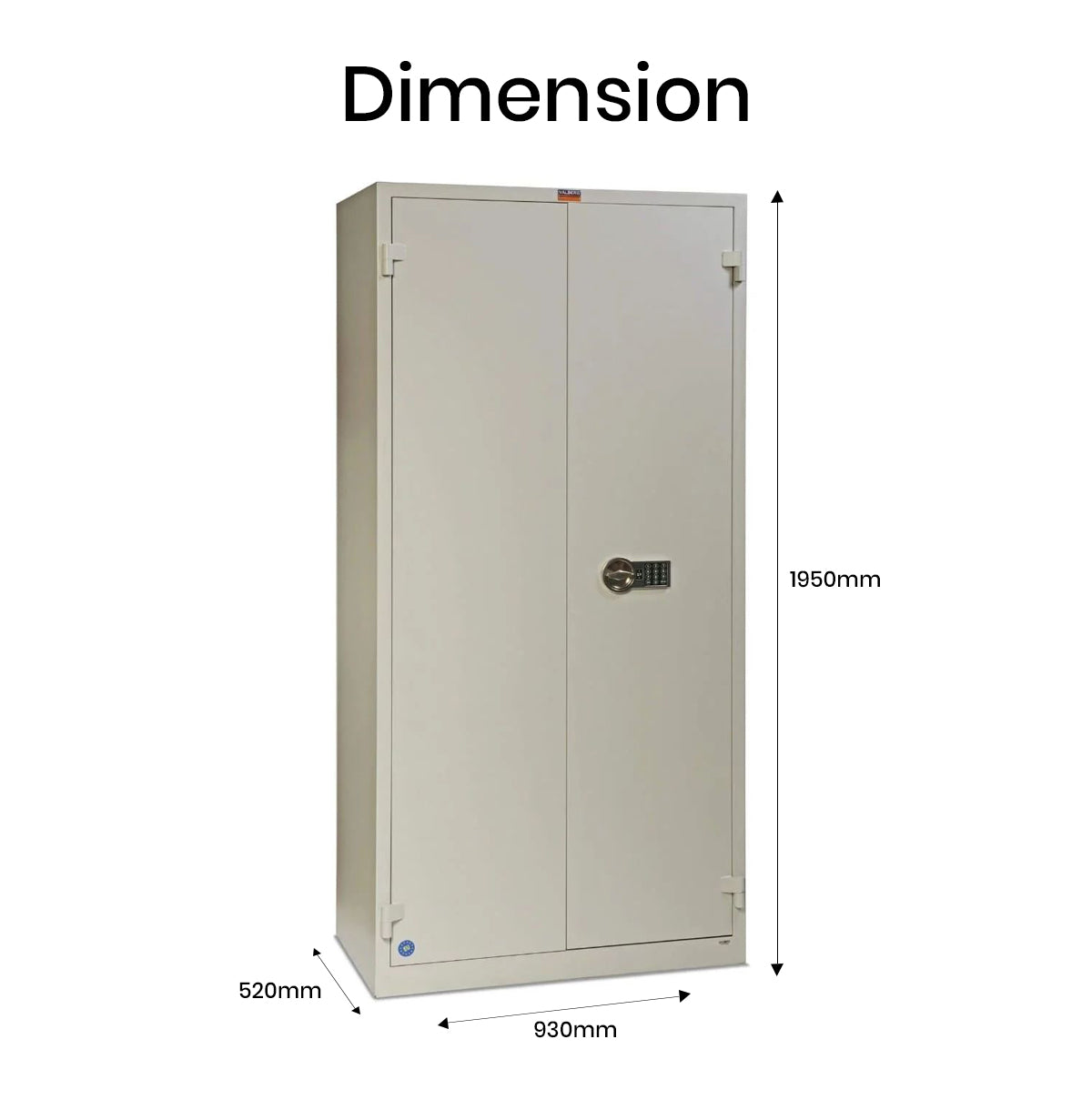 Valberg BM 1993 EL Fire-Resistant Cabinet Safe – Grey, Digital Lock System