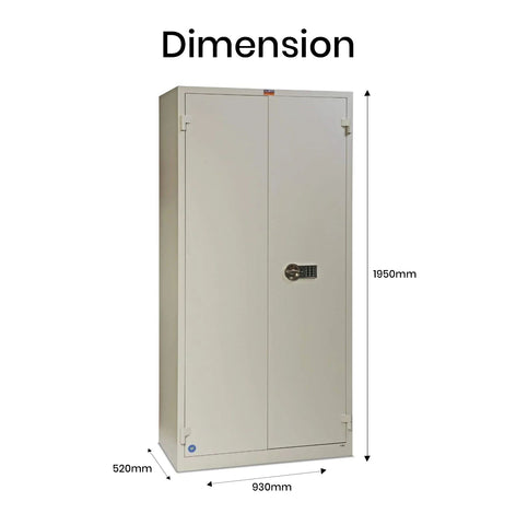 Valberg BM 1993 EL Fire-Resistant Cabinet Safe – Grey, Digital Lock System