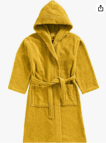 INFINI HOMES Daffodil Premium Kids Hooded Bathrobe - 100% Terry Cotton Hotel Quality UAE