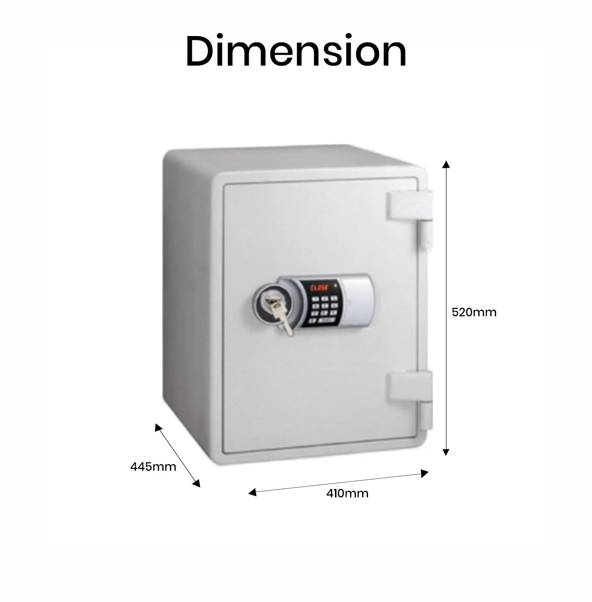 Eagle YES-031DK Fire-Resistant Safe – White, Digital + Key Lock System