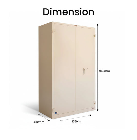 Valberg BM 1951 KL Fire-Resistant Cabinet Safe – White, Dual Key Lock System