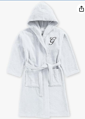 INFINI HOMES Daffodil Monogrammed Kids Bathrobe - Premium Terry Cotton Hooded Robe UAE
