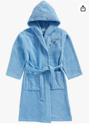 INFINI HOMES Daffodil Kids Hooded Bathrobe - Premium Terry Cotton 8 Years Light Blue