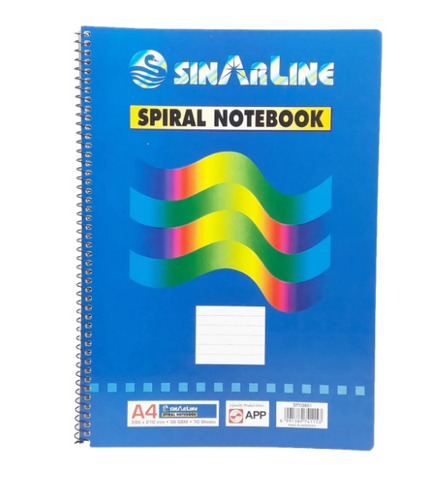 Sinarline A4 Spiral Notebook - Premium Line Ruled Pad | UAE Office Supplies