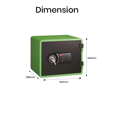 Eagle YESM-020K Fire-Resistant Safe – Green, Digital + Key Lock System