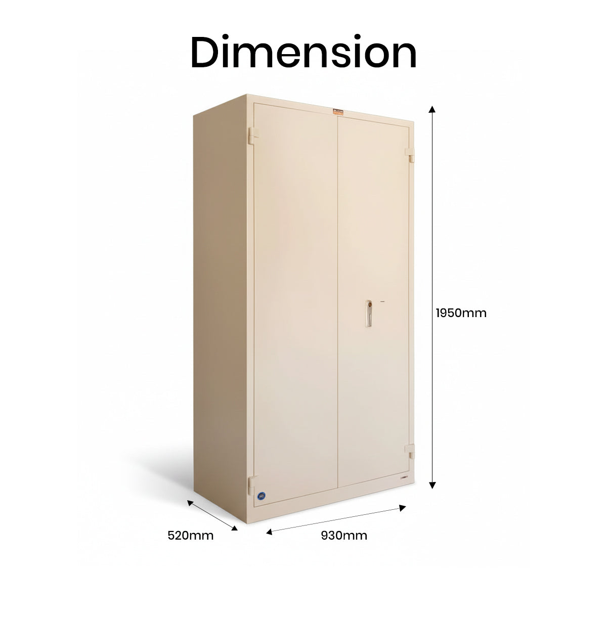 Valberg BM 1993 KL Fire-Resistant Cabinet Safe – White, Dual Key Lock System