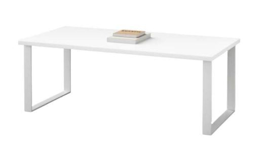 INFINI HOMES Coffee Table UAE - Model CT-MT-120-WT White 120x60cm Metal Legs Dubai Abu Dhabi Sharjah