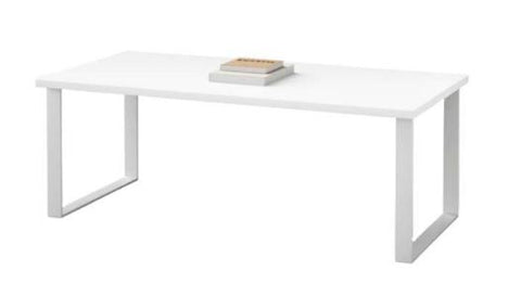 INFINI HOMES Coffee Table UAE - Model CT-MT-120-WT White 120x60cm Metal Legs Dubai Abu Dhabi Sharjah