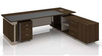 INFINI HOMES Office Table L Shape Table Top Size240x100 cm