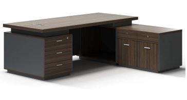 INFINI HOMES Office Table L Shape 50mm Table top, Leg and side cabinet top