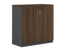 INFINI HOMES Wooden Door Cabinet UAE - Model KN808-BR Walnut Grey 90x80x40cm Soft Close Dubai Abu Dhabi Sharjah