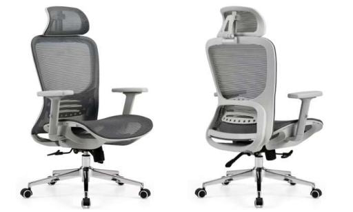INFINI HOMES High Back Full Mesh Chair UAE - Model Styro HB-GRY BIFMA Certified 2D Headrest Dubai Abu Dhabi Sharjah