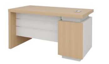 INFINI HOMES Executive Table UAE - Model KN160-EX-BX Light Oak White 160x80cm Dubai Abu Dhabi Sharjah