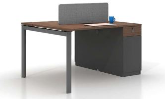 INFINI HOMES 2 Person Workstation UAE - Model NL-T1-DL1212 Brown Grey 120x120cm Dubai Abu Dhabi Sharjah