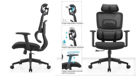 INFINI HOMES Ergonomic Mesh Chair UAE - Model Garry H 3D Headrest Dubai Abu Dhabi Sharjah