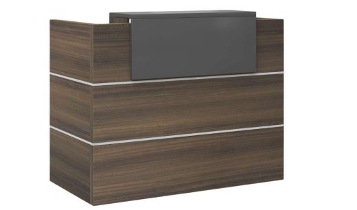 INFINI HOMES Reception Table UAE - Model RCP-160-BG 160x70x105cm Aluminum Strips Dubai Abu Dhabi Sharjah