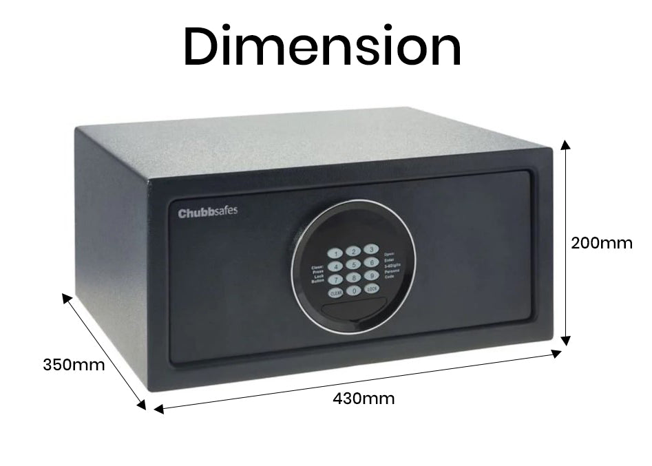 Chubbsafes AIR HOTEL 24L Compact Digital Safe – Anthracite Finish