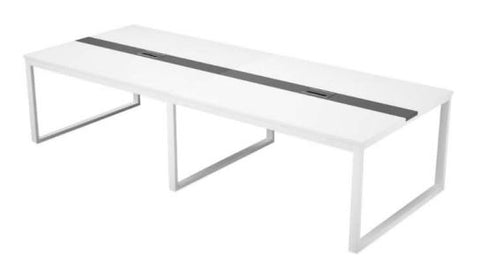 INFINI HOMES Meeting Table UAE - Model AF-MT-30 White Grey 120x300cm Metal Leg Dubai Abu Dhabi Sharjah