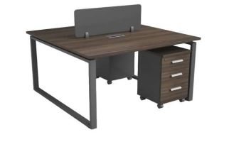 INFINI HOMES 2 Person Workstation with 2 Pedestal Drawerss 120x140cm