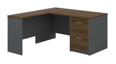 INFINI HOMES Office Table UAE - Model ECO-D028-160L Walnut Grey 160x80cm 2 Drawers Dubai Abu Dhabi Sharjah