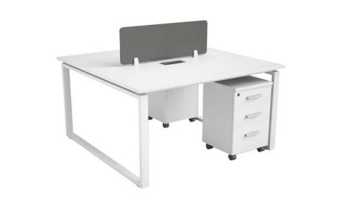 INFINI HOMES 2 Person Workstation with 2 Pedestal Drawerss