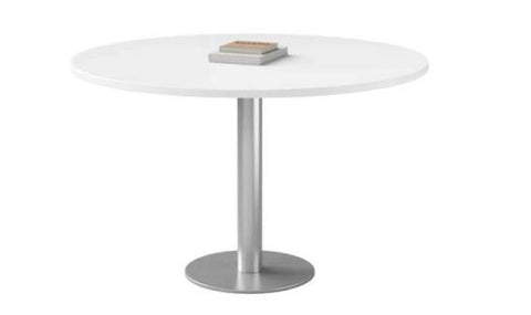 INFINI HOMES Round Table UAE - Model RT-MT-120-WT White 120x75cm Chrome Legs Dubai Abu Dhabi Sharjah