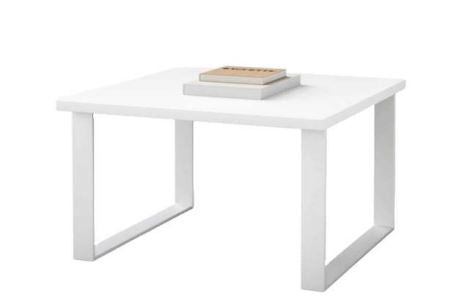 INFINI HOMES Coffee Table UAE - Model CT-MT-60-WT White 60x60cm Metal Legs Dubai Abu Dhabi Sharjah