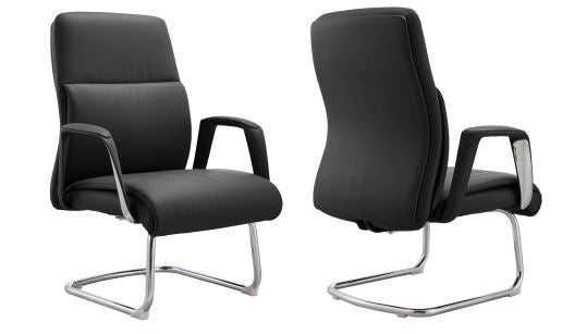 INFINI HOMES Model Bryan VC UAE - Visitors Executive PU Chair Black Grey Dubai Abu Dhabi Sharjah