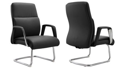 INFINI HOMES Model Bryan VC UAE - Visitors Executive PU Chair Black Grey Dubai Abu Dhabi Sharjah