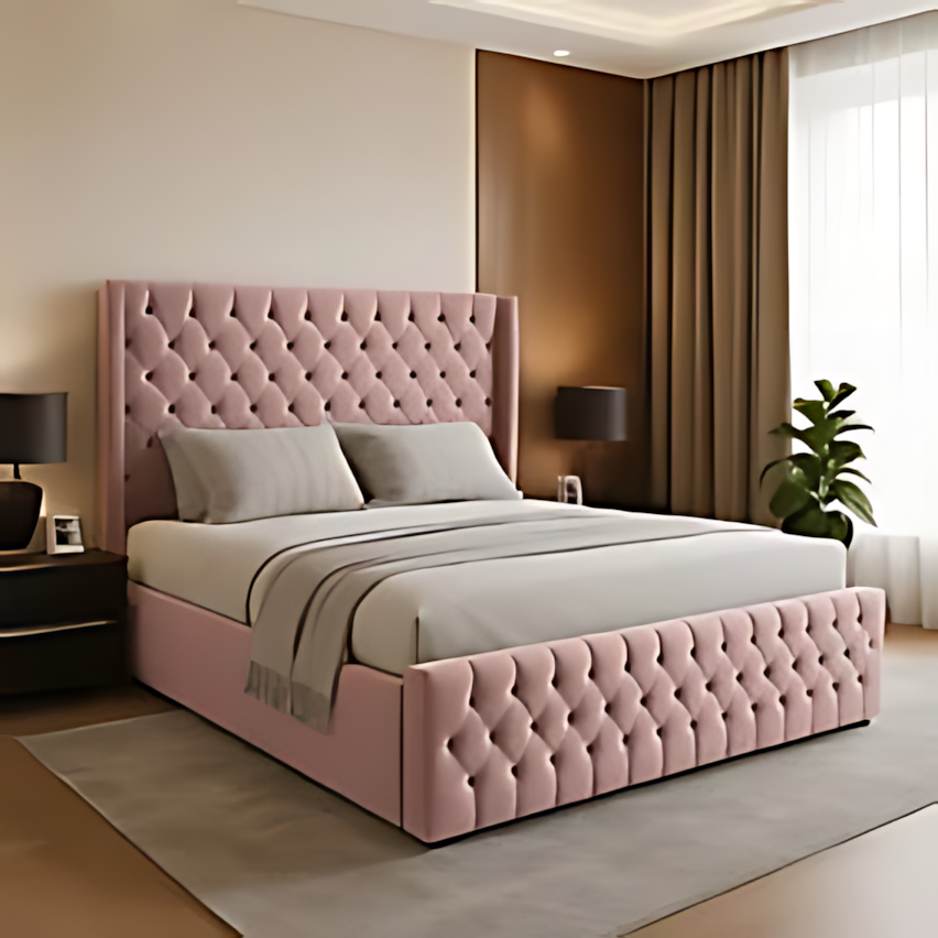 Tufted Upholstered Wooden Bed 120×190 cm Small Double | UAE Delivery to Dubai, Abu Dhabi & All Emirates