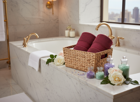 INFINI HOMES Daffodil Premium Hand Towel Set of 2 – 100% Cotton, 40x60 cm, 600 GSM, Dubai Abu Dhabi Sharjah UAE