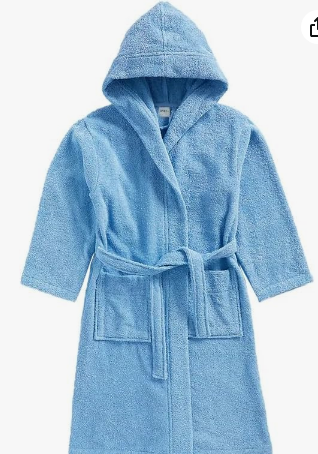 INFINI HOMES Daffodil Light Blue Premium Kids Hooded Bathrobe - 8 Years | UAE Delivery