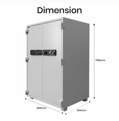 Eagle SS-700 Fire-Resistant Safe Cabinet – Grey, Dual Key Lock System