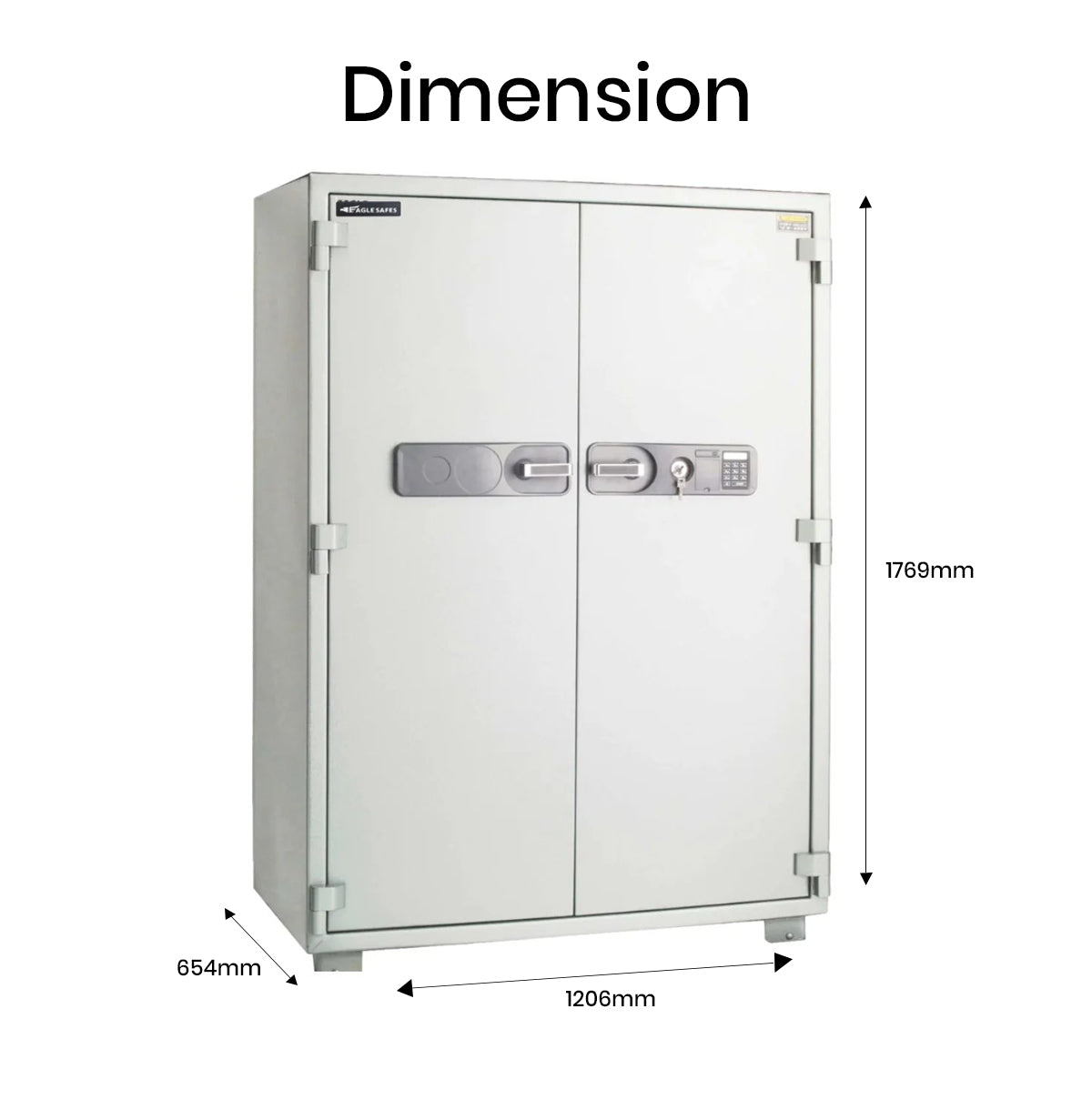 Eagle ES-700 Fire-Resistant Safe Cabinet – Grey, Digital + Key Lock System