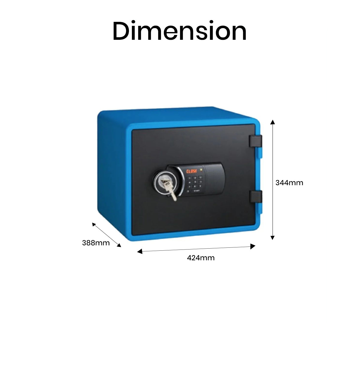 Eagle YESM-020K Fire-Resistant Safe – Blue, Digital + Key Lock System