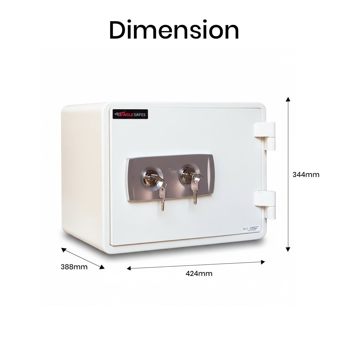 Fire Resistant Safe UAE - Eagle SS-020KK 1-Hour Fireproof Safe with Key Lock | Document & Valuables Protection Dubai