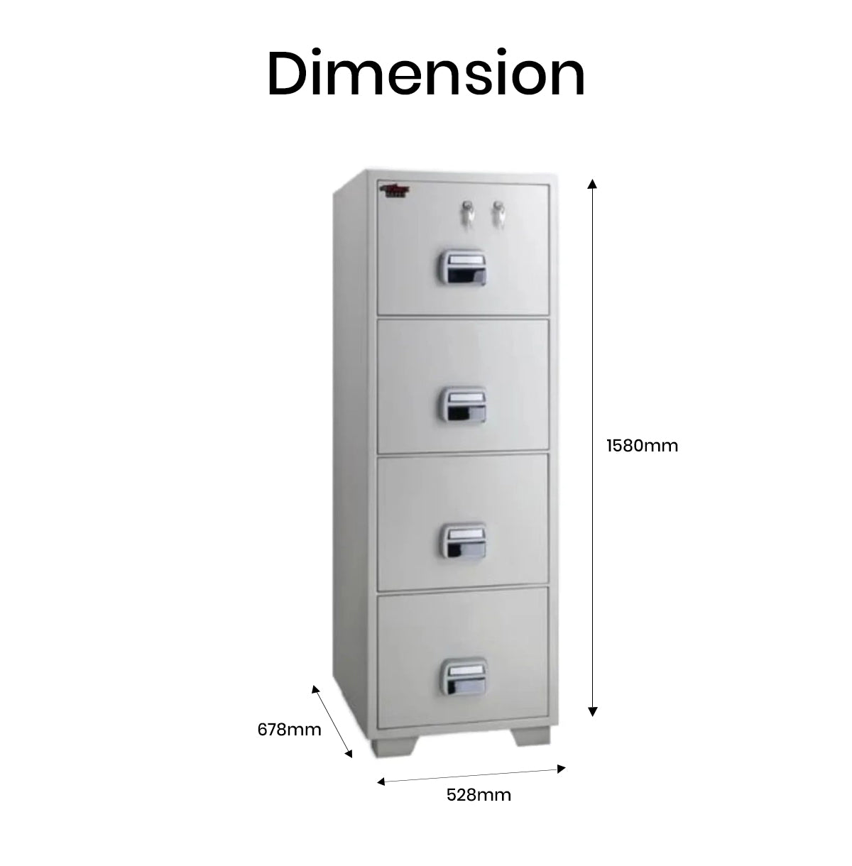 Eagle SF-680-4TKX Fire-Resistant Filing Cabinet – 4 Drawers, Dual Key Lock System