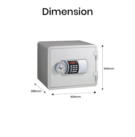 Eagle YESM-020K Fire-Resistant Safe – White, Digital + Key Lock System