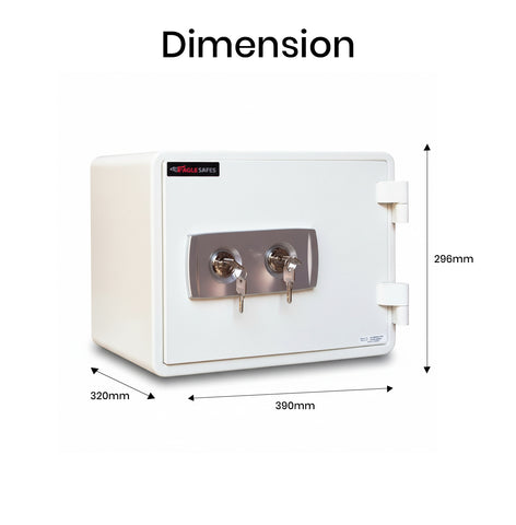 Eagle SS-015KK Fire Resistant Safe – 2 Key Lock, 1-Hour UL Certified Fireproof Safe for Documents & Valuables, White