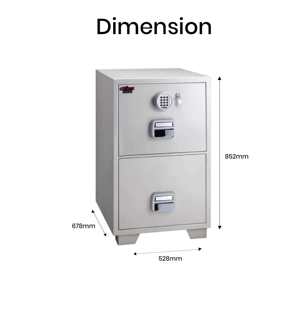 Eagle SF-680-2EKX Fire-Resistant Filing Cabinet – 2 Drawers, Digital + Key Lock System