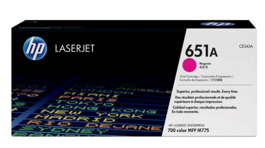 HP 651A Magenta Toner Cartridge CE343A - UAE Delivery to Dubai, Abu Dhabi & All Emirates