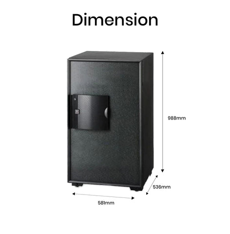 Eagle EGE-100 Fire-Resistant Safe – Black, Digital, Key & Fingerprint Lock System