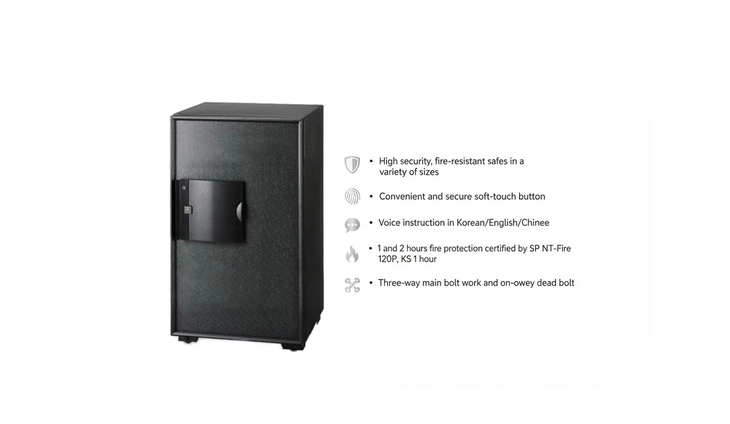 Eagle EGE-100 Fire-Resistant Safe – Black, Digital, Key & Fingerprint Lock System