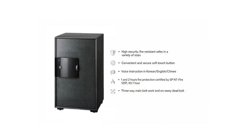 Eagle EGE-100 Fire-Resistant Safe – Black, Digital, Key & Fingerprint Lock System
