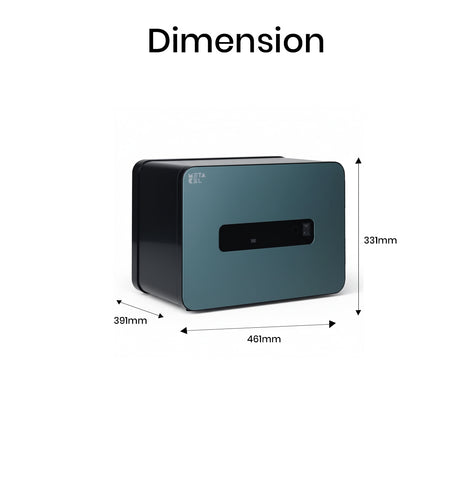 METACEL Fire Resistant Safe MC-020PR Green - Digital Lock & Fingerprint - UAE Delivery