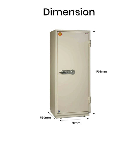 Valberg FRS-165 KL Fire-Resistant Safe – White, Dual Key Lock System